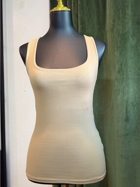 Zara Tan Square-Neck Tank Top